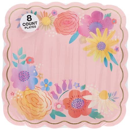 Festive Voice Plates Floral Large - 8.0 ea