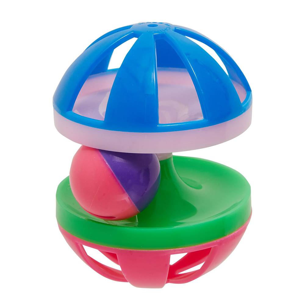 Whisker City® Spinner Ball with Bell Cat Toy (Color: Multi Color)