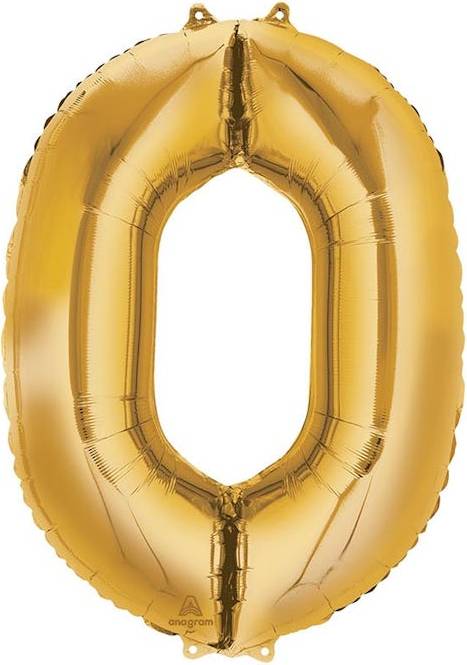 35'' Gold Number (0) - Balloon