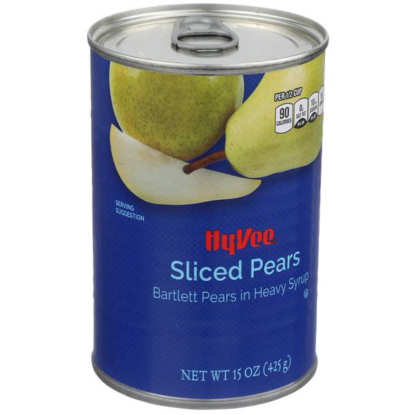 Hy-Vee Sliced Bartlett Pears in Heavy Syrup (15 oz)