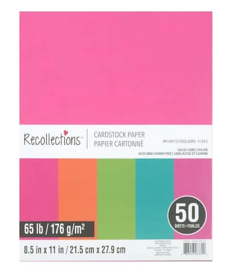 Recollections Cardstock Papers, 8.5" x 11", Assorted (50 ct)
