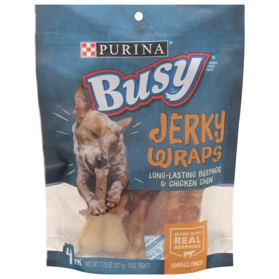 Purina Busy Small Medium Jerky Wraps Dog Treats (4 ct)
