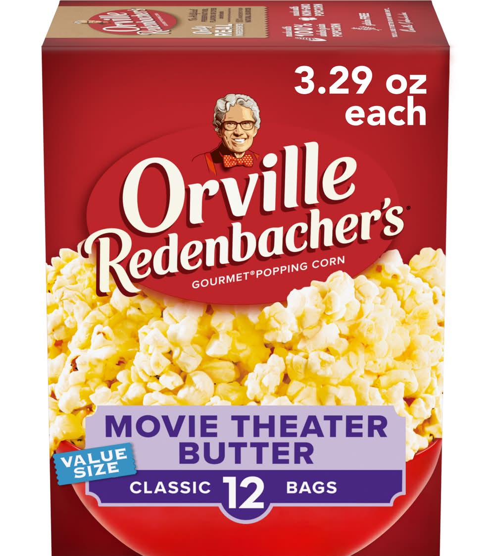 Orville Redenbacher's Microwave Popcorn Value Size, Movie Theater Butter (12 x 3.29 oz)