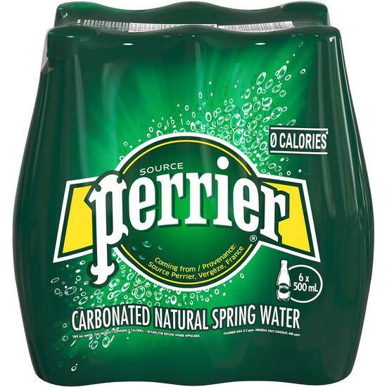 Perrier Carbonated Natural Spring Water Case (6 ct, 500 ml)