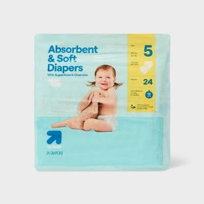 up&up Super Absorb Disposable Diapers, 5 (24 ct)