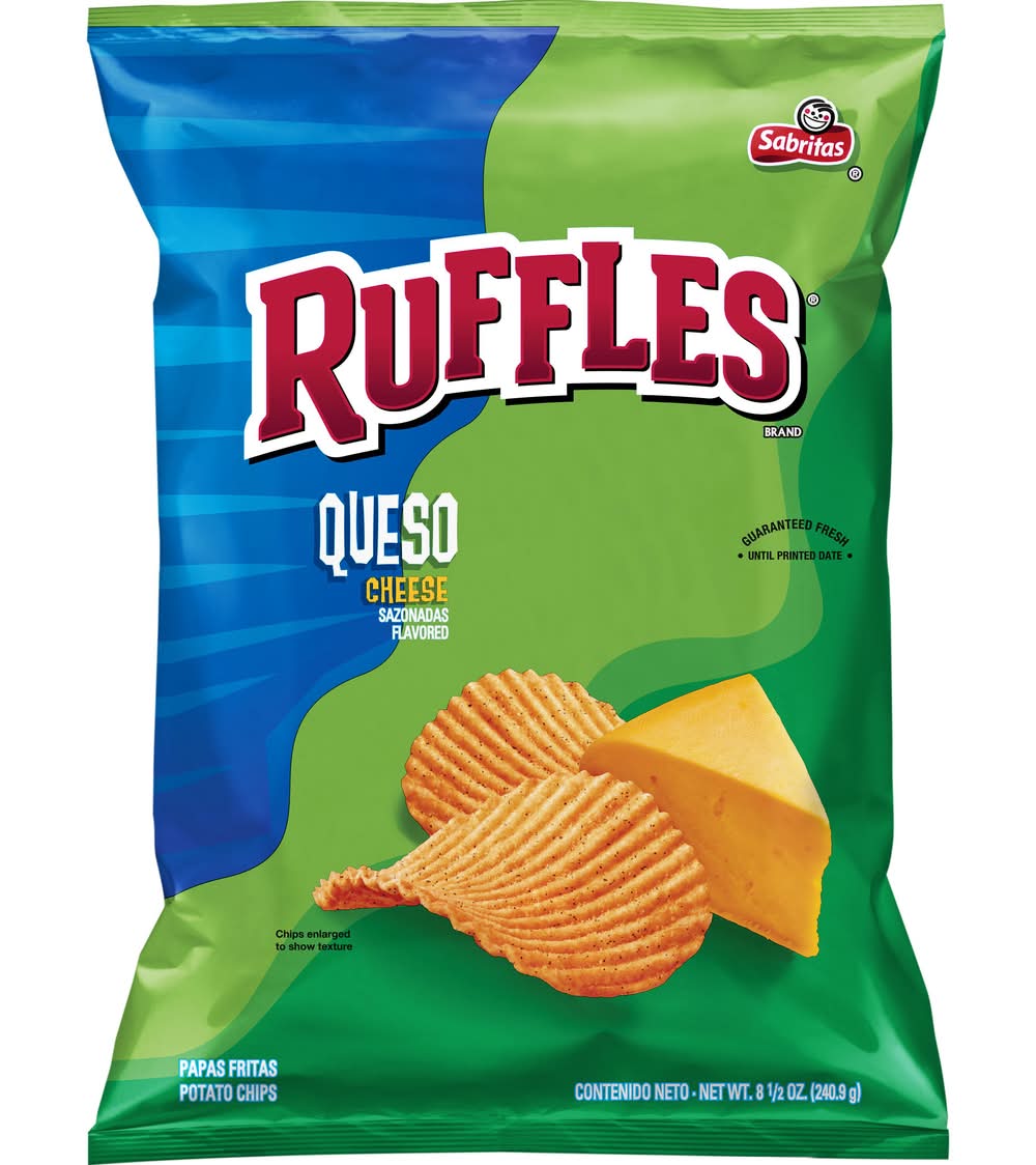 Ruffles Potato Chips, Queso Cheese Sazonadas (8.5 oz)