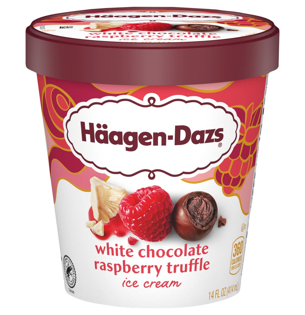 Häagen-Dazs Ice Cream, White Chocolate-Raspberry Truffle (14 fl oz)