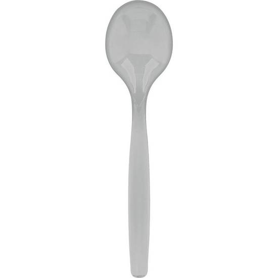 Silver Plastic Serving Spoon