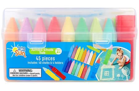 Bring On The Sun Jumbo Chalk Tub, Assorted (45 ct)