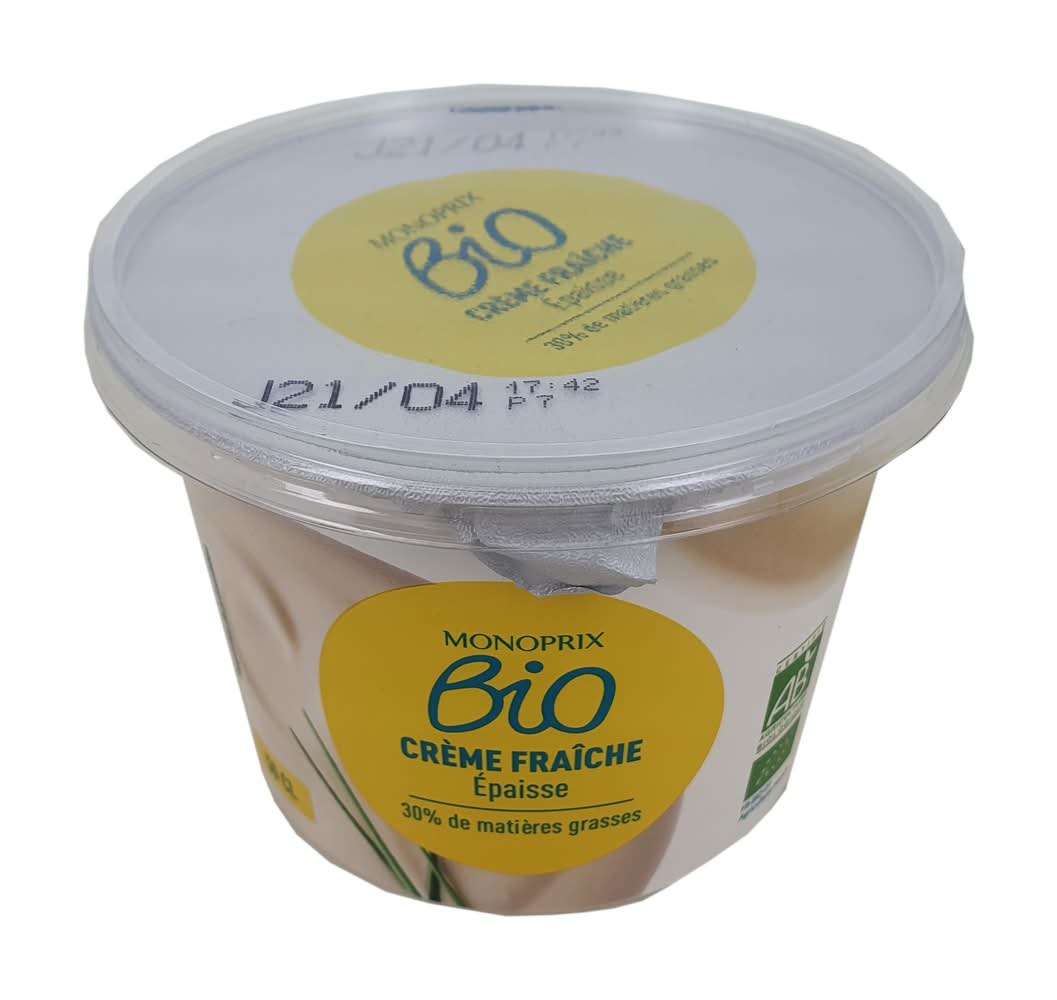 Monoprix Bio - Crème fraîche épaisse 30% de matières grasses (500ml)