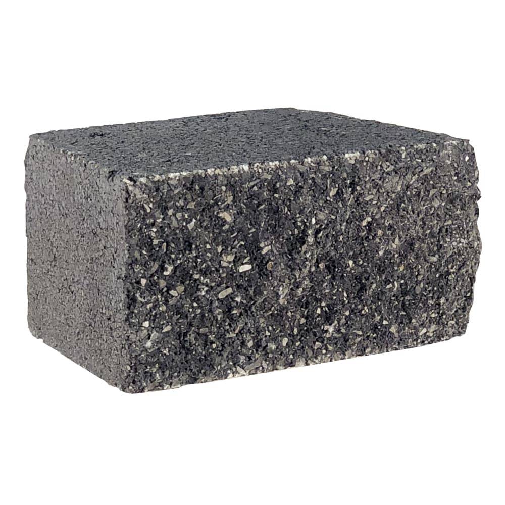 4-in H x 8-in L x 5.5-in D Grey/Charcoal Concrete Retaining Wall Block | 196-BW-GC