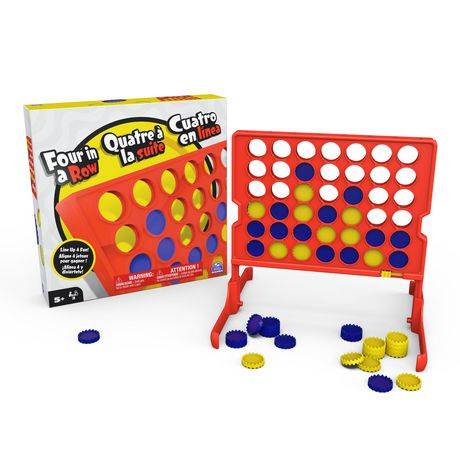 Spin Master Four in Row 2-player Board Game For Kids Ages 5+