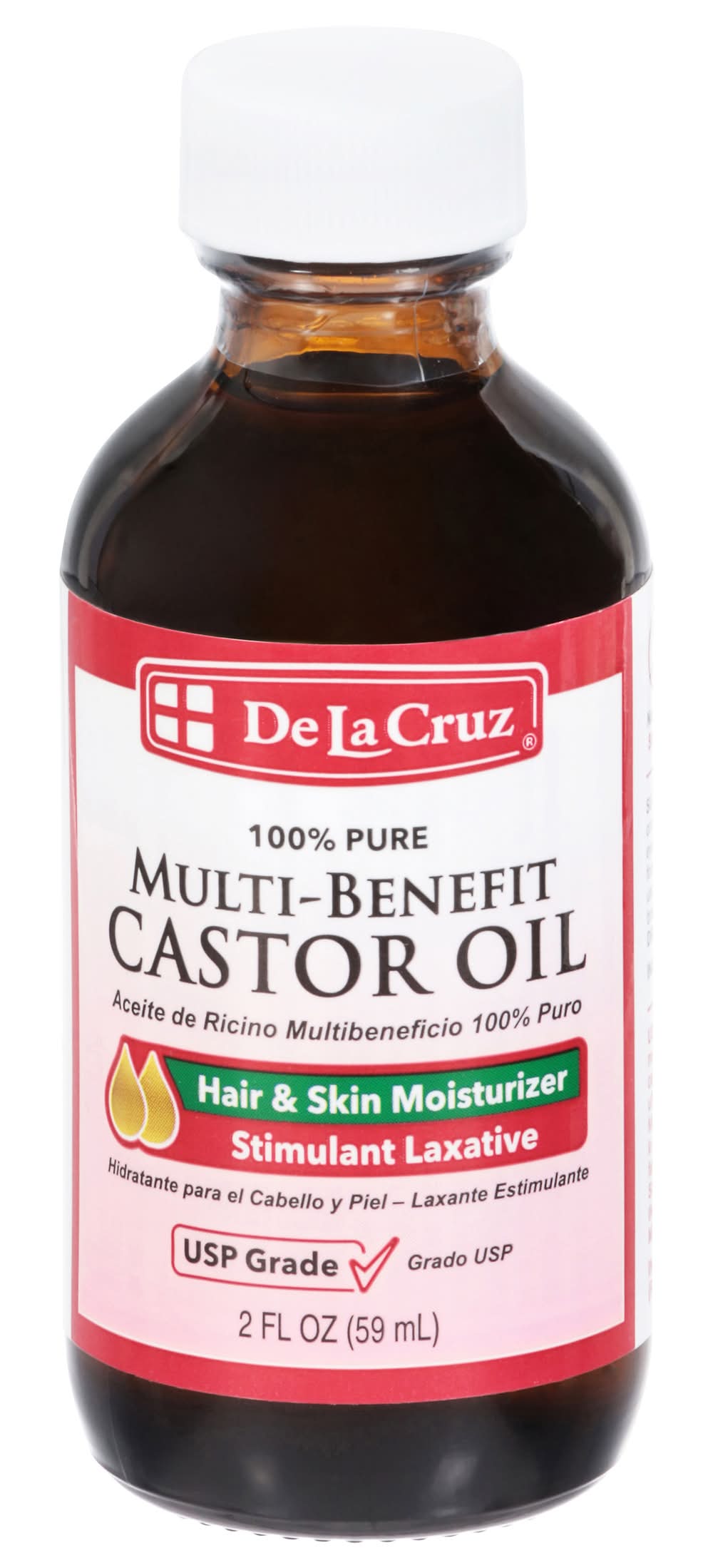 De La Cruz Castor Oil Stimulant Laxative (2.1 oz)