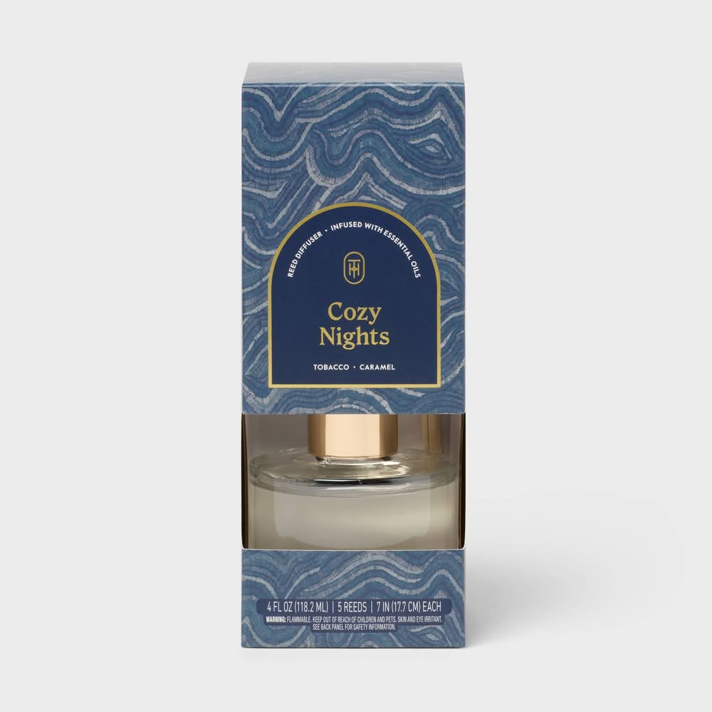 Threshold Boxed Reed Diffuser Set, Cozy Nights, 7 in (4 fl oz, 6 ct)