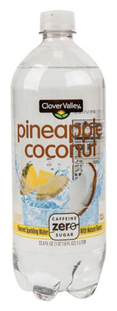 Clover Valley Sparkling Water, Pineapple-Coconut (33.8 fl oz)