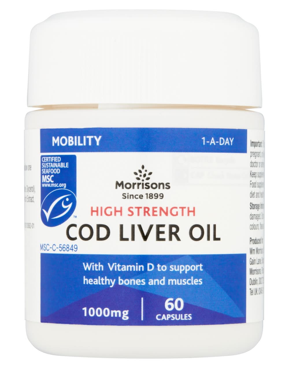 Morrisons Mobility High Strength Cod Liver Oil 1000 mg (60 pack)