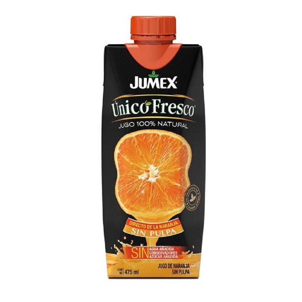 Jumex jugo de naranja sin pulpa único fresco (475 ml)