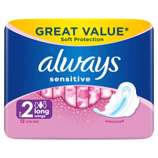 Always Sensitive Long Ultra Sanitary Towels Wings Pads (size 2)