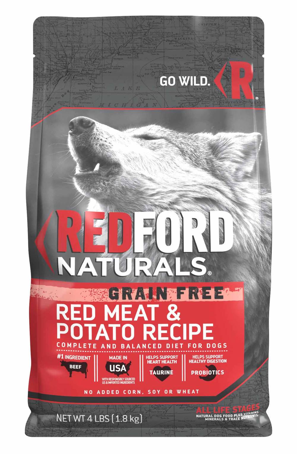 Redford Naturals Grain Free Red Meat Potato Recipe Dog Food (4