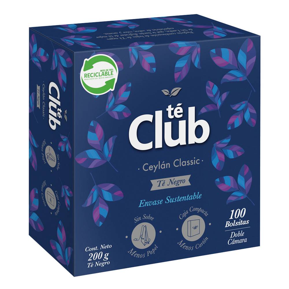 Té club té negro classic sustentable ceylán (caja 200 g)