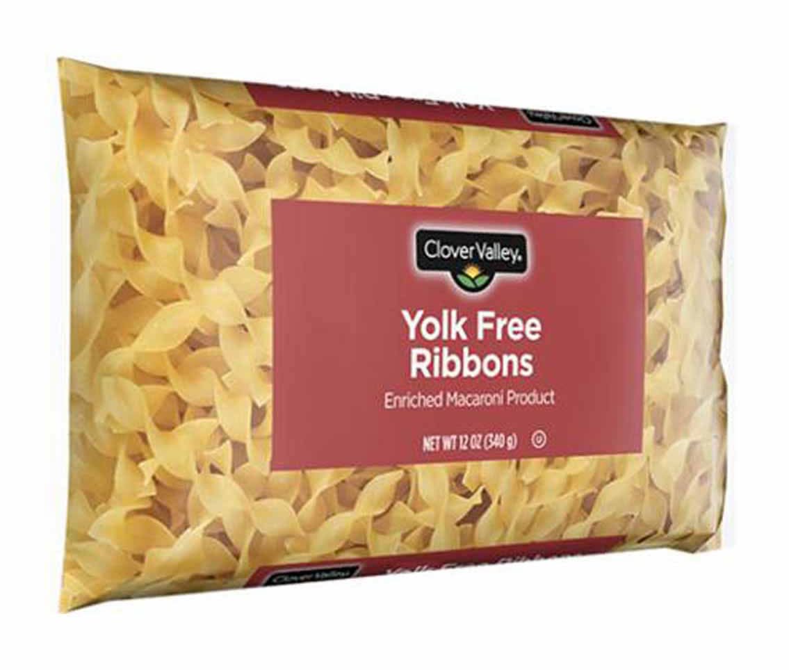 Clover Valley Yolk Free Ribbon Noodles 12 Oz