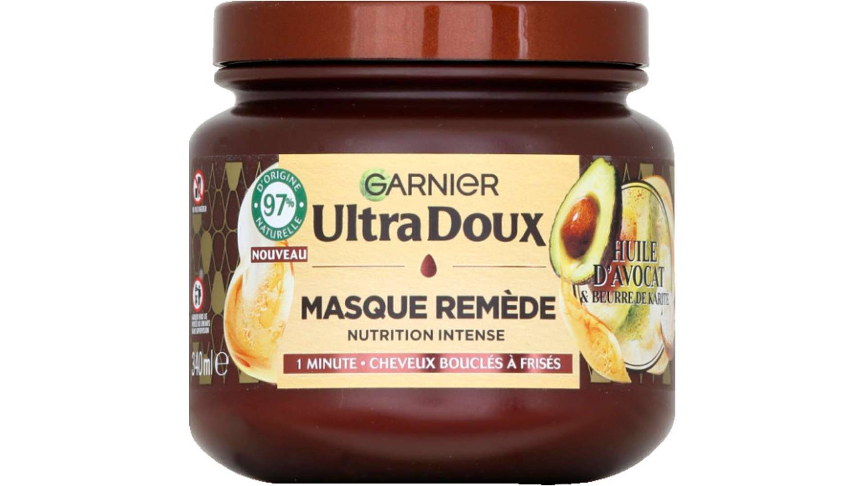 Garnier - Masque avocat remède nutrition intense cheveux bouclés (340 ml)