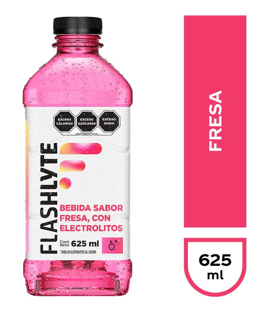 Flashlyte · Bebida con electrolitos, fresa (625 ml)