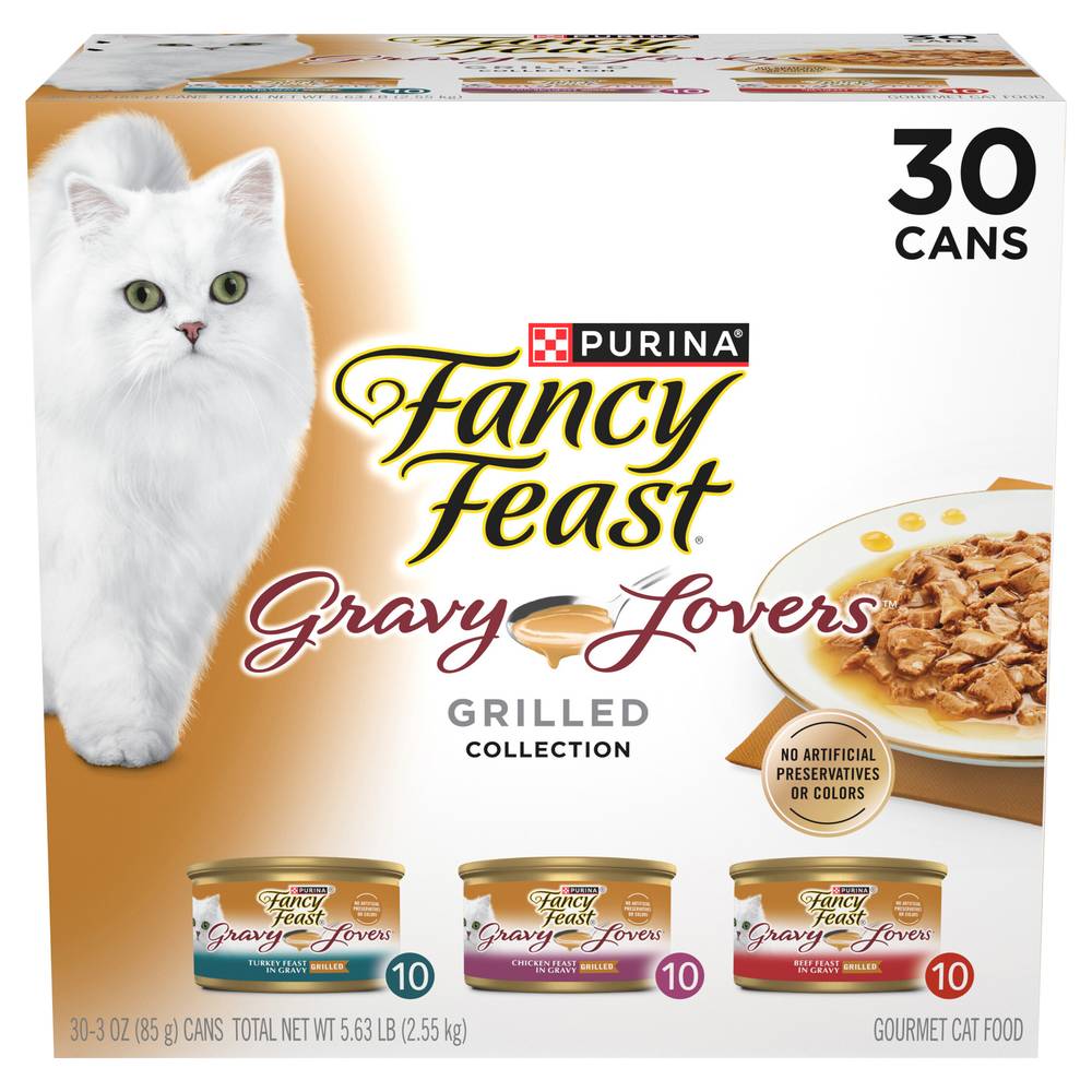 Fancy Feast Variety pack Gravy Lovers Poultry Beef Cat Food (30 ct)