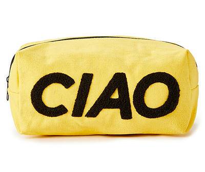 "Ciao" Yellow Makeup Bag