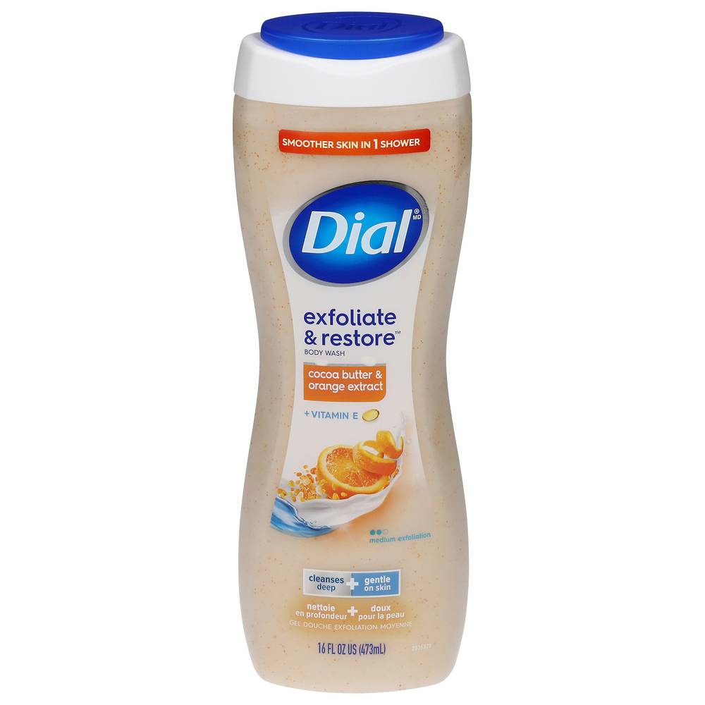 Dial Exfoliating Cocoa Butter & Orange Extract Body Wash