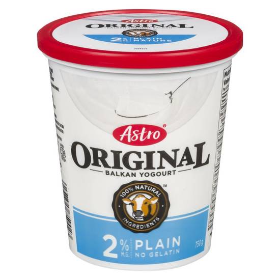 Astro yogourt de style balkan nature 2 %, original (750 g) - original balkan style plain yogurt  2% (750 g)