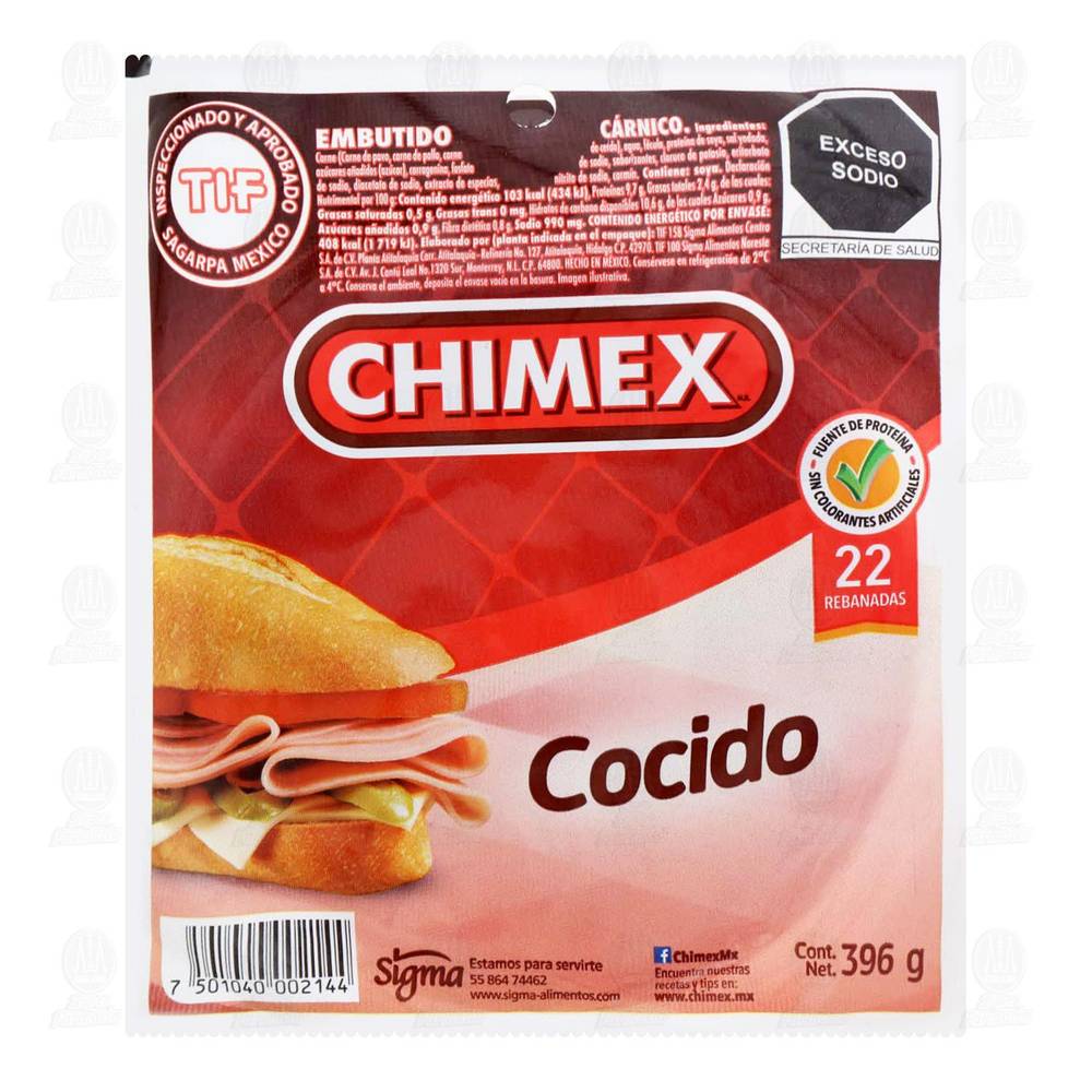 Chimex · Jamón cocido (396 g)