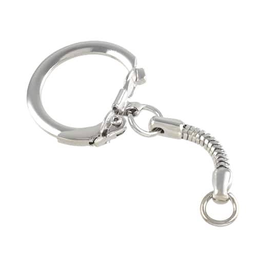 Bead Landing Rhodium Snake Keychain