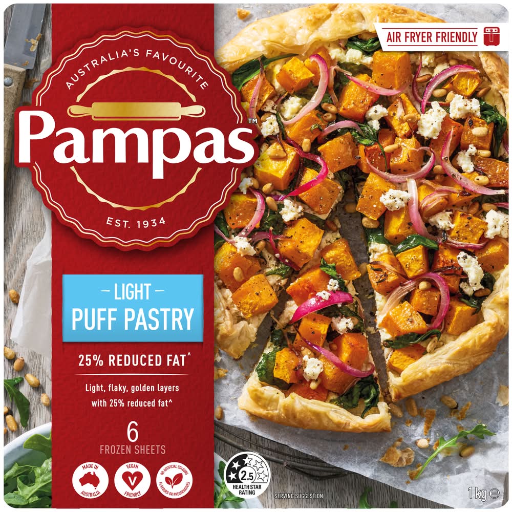 Pampas Light Puff Pastry (1kg, 6 pack)