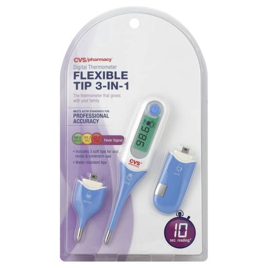 Cvs Pharmacy Flexible Tip 3-in-1 Digital Thermometer
