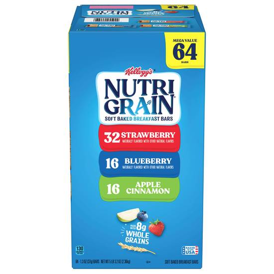 Nutri-Grain Variety Flavor Soft Baked Breakfast Bars (64 ct)