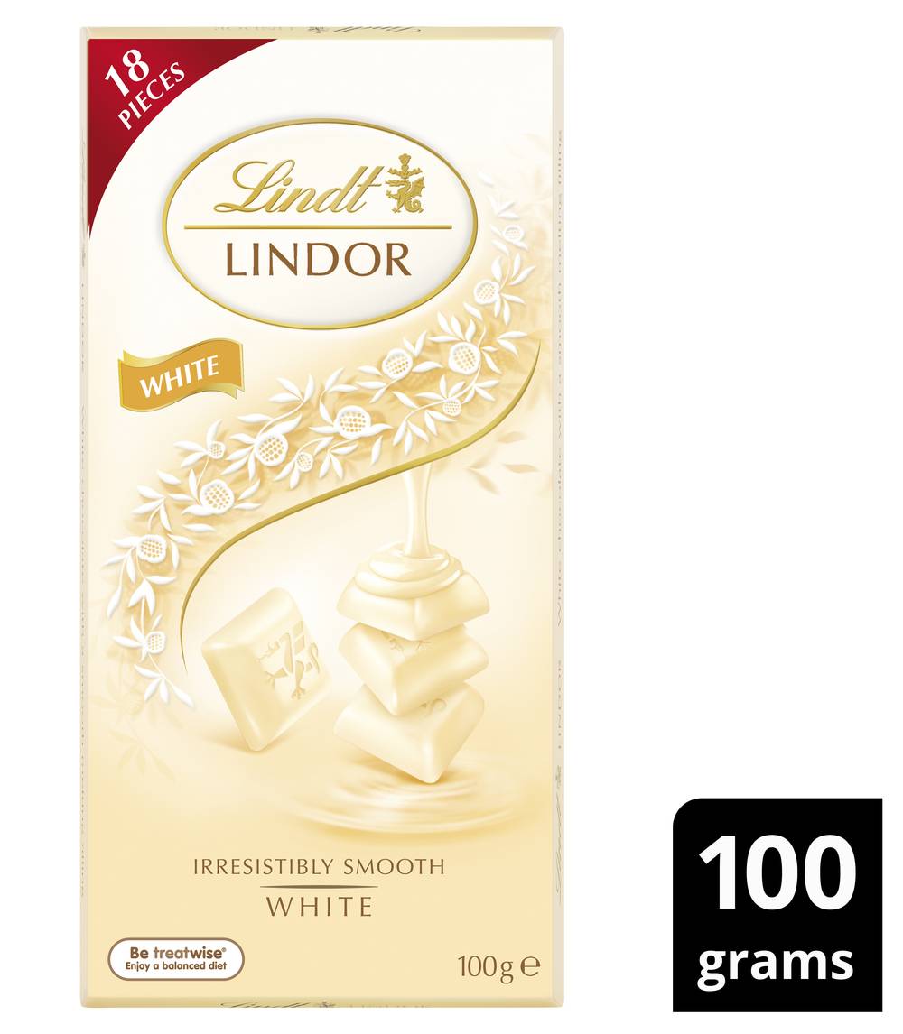 Lindt Lindor White Chocolate Block (100g, 18 pack)