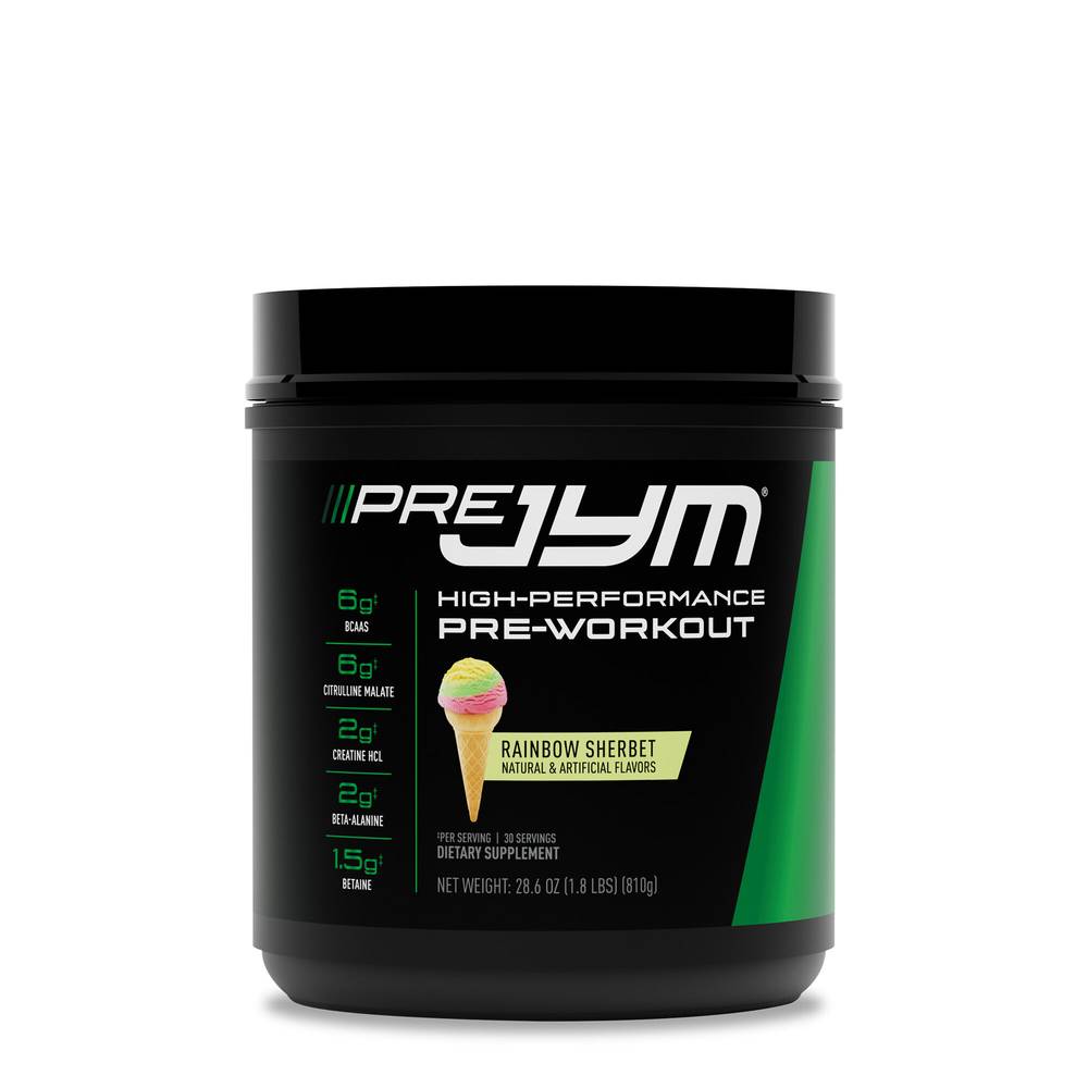 JYM Supplement Science High Performance Pre Workout Dietary Supplement, Rainbow Sherbet (28.6 oz)