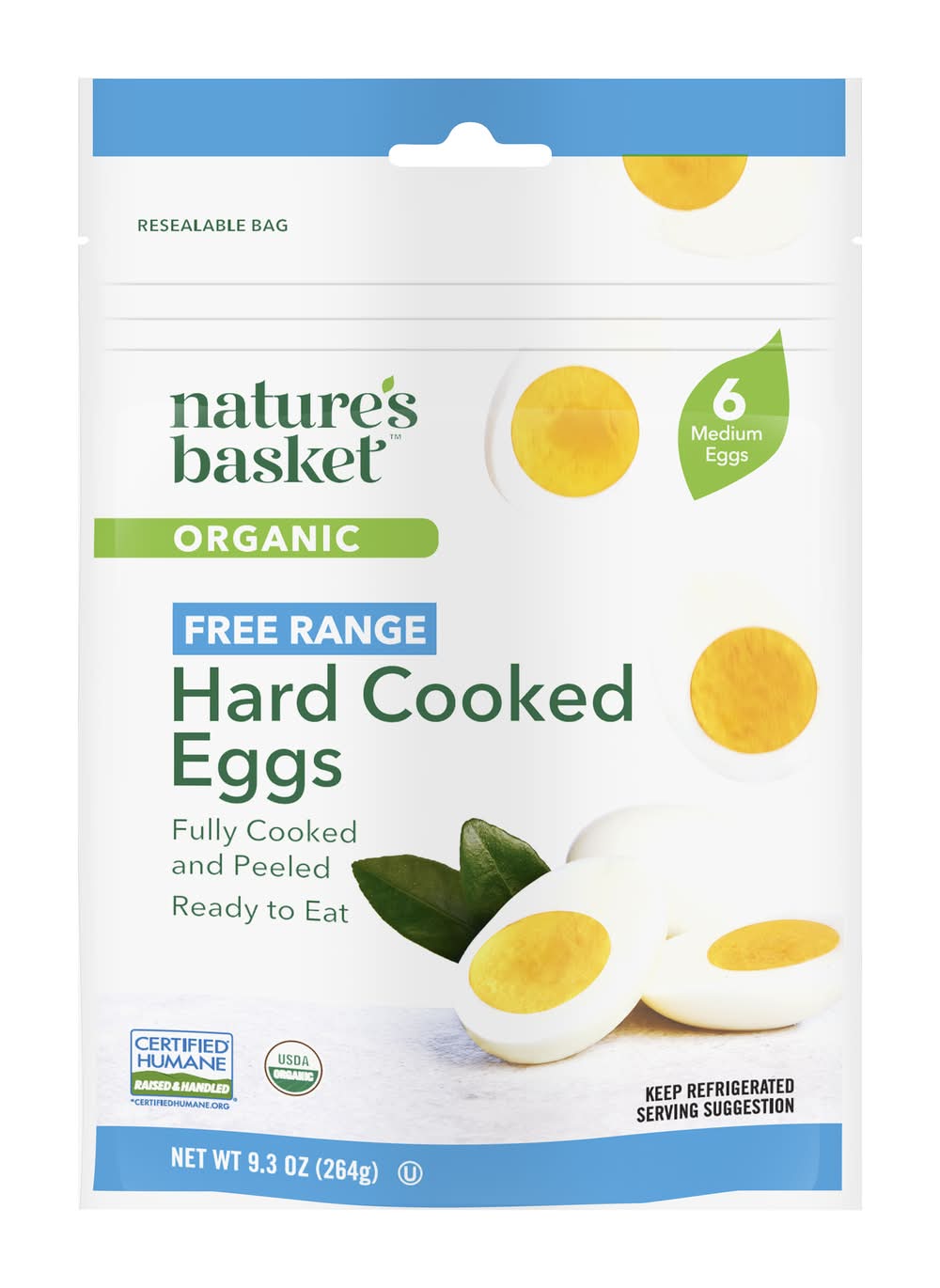 Nature's Basket Hard Cooked Medium Eggs (9.3 oz, 6 ct)