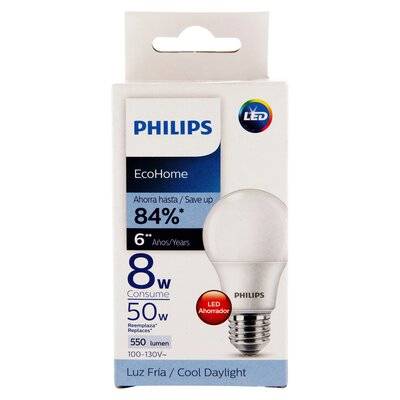 Philips bombillo luz fría 8w (1 u)
