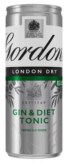 Gordon's Special Dry London Gin and Slimline Tonic Ready to Drink 250ml Can