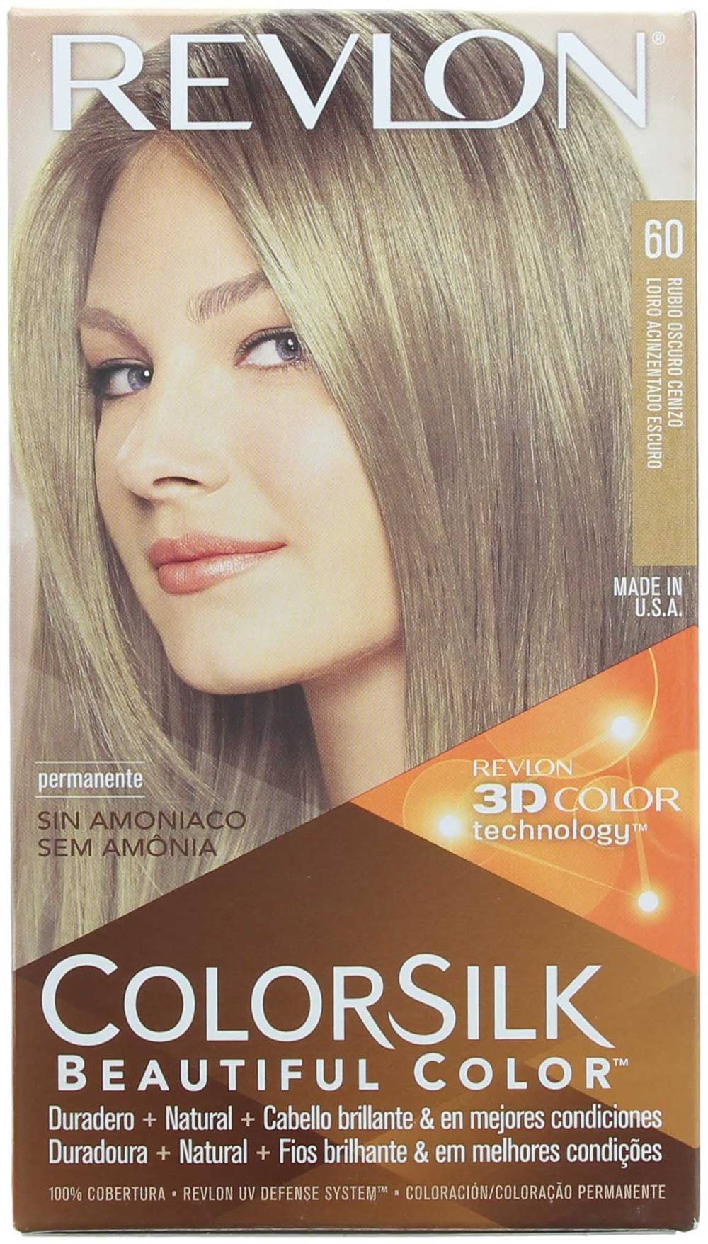 Revlon · Tinte para cabello colorsilk 60 rubio oscuro cenizo (435 g)
