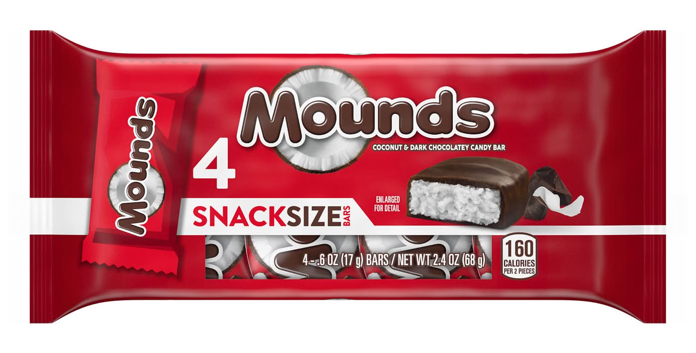 Mounds Snack Size Candy Bars, Coconut & Dark Chocolatey (4 x 0.6 oz)