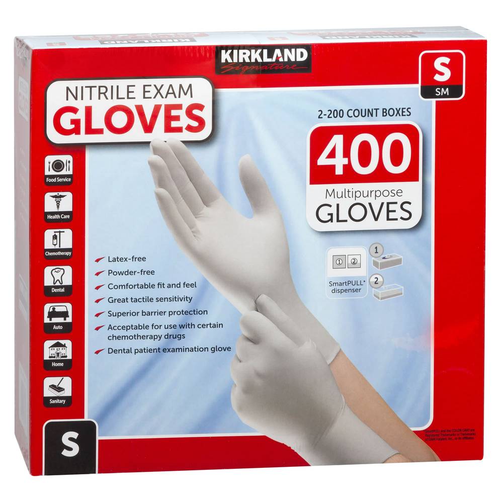 Kirkland Signature Nitrile Exam Gloves (2 pack, 200 ct) (s)