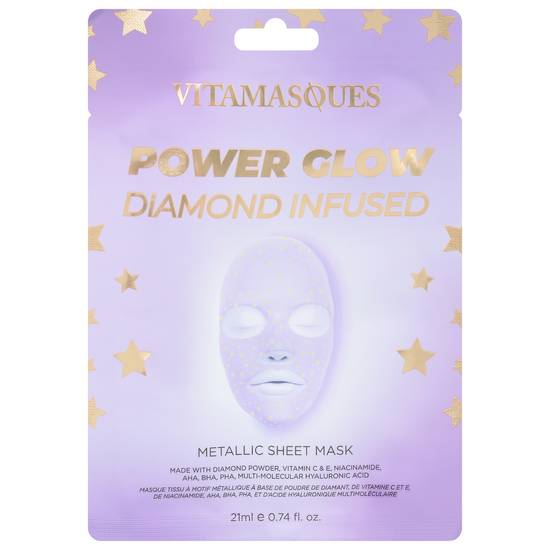 Vitamasques Diamond Infused Power Glow Metallic Sheet Mask