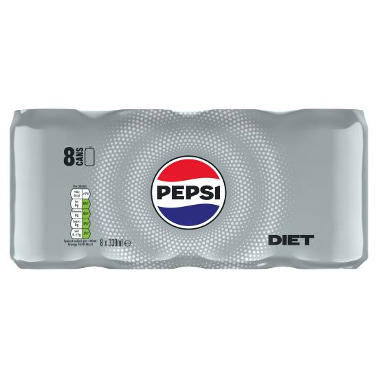 Diet Pepsi Cola Can 8 X 330ml