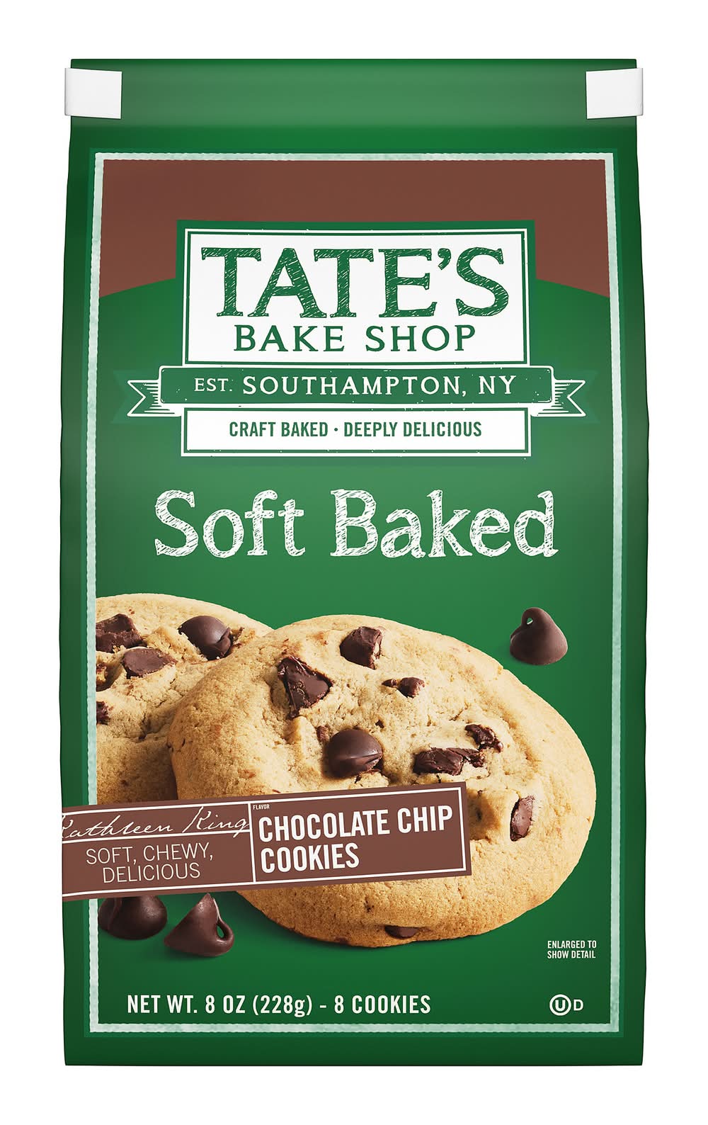 Tate's Bake Shop Soft Baked Cookies, Chocolate Chip (8 oz, 8 ct)