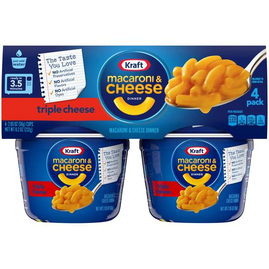 Kraft Macaroni & Cheese Triple Cheese Cup (4 ct)