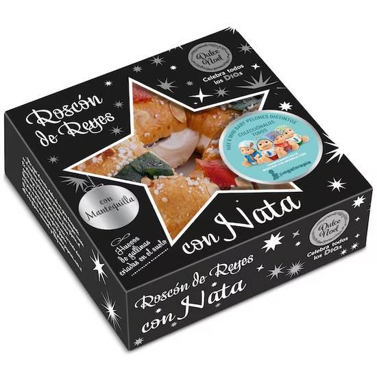 Roscón de reyes premium con nata Dulce Noel Dia caja 550 g