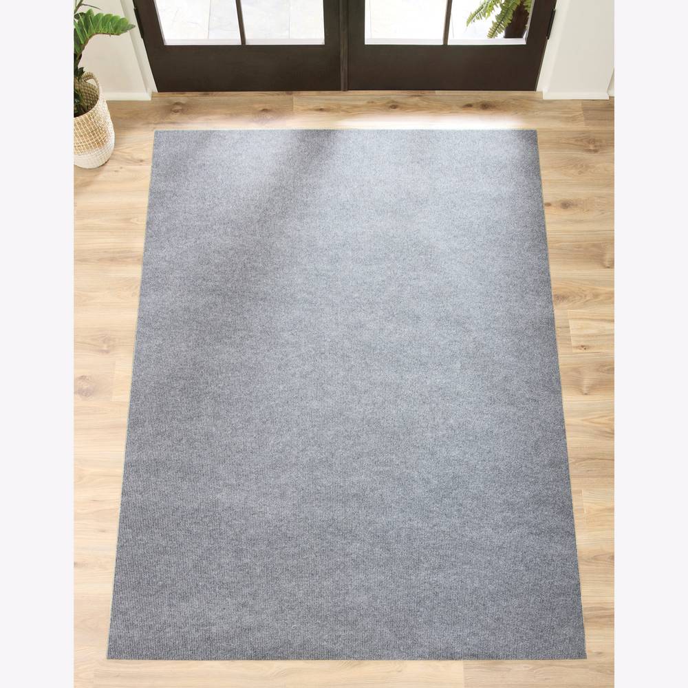 Project Source 6 X 8 (ft) Gray Indoor/Outdoor Solid Area Rug | CWDLN66PJSL1